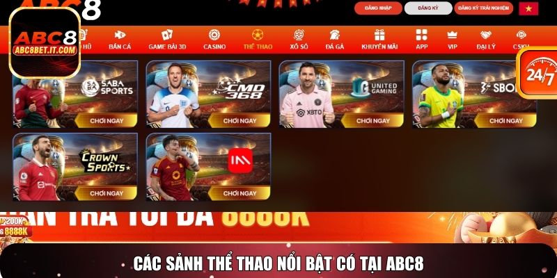 Các sảnh thể thao nổi bật có tại ABC8